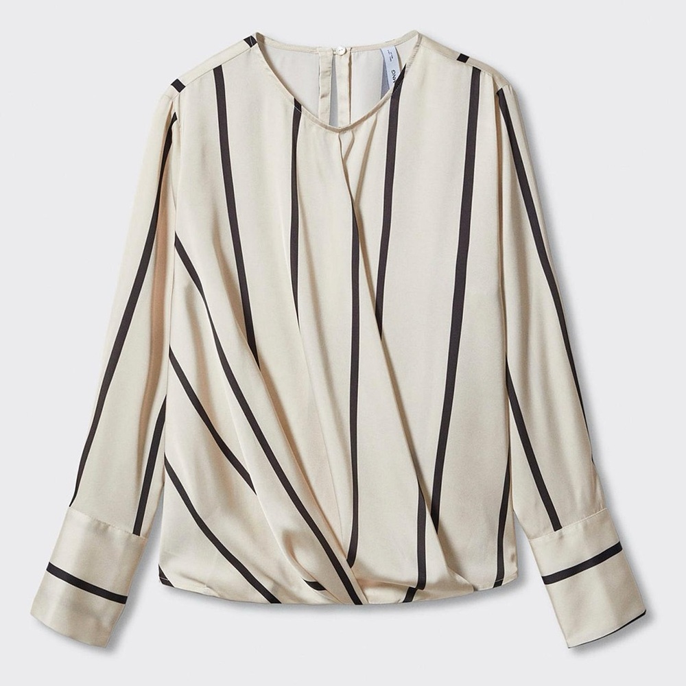 NWT Mango Rayada Stripe Satin Blouse